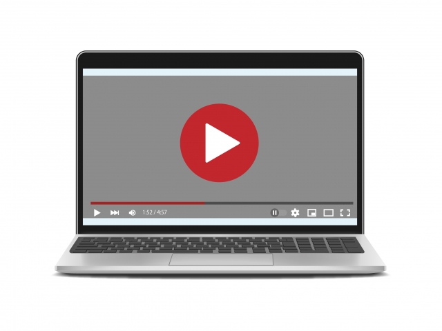 YOUTUBEの画面のパソコン